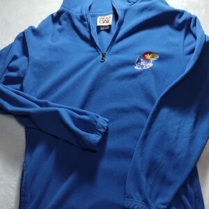 Vintage Red Oak Sportswear University Of Kansas Jayhawks Quarter Zip Small